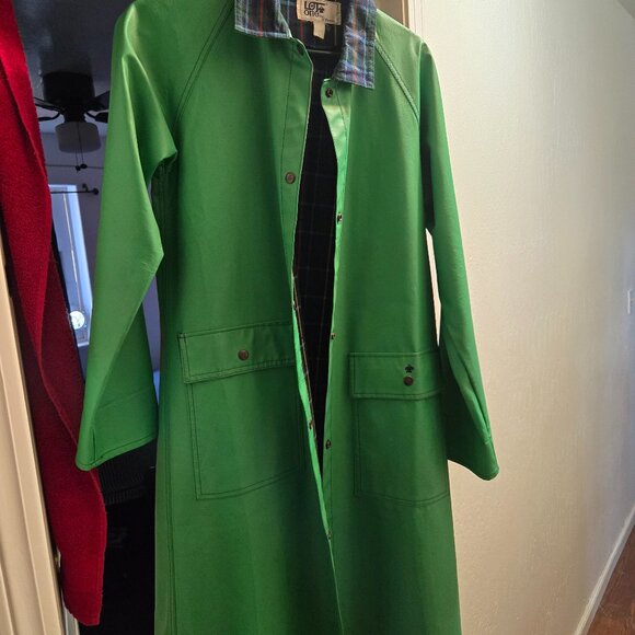 Lot one of boston green raincoat. - Picture 1 of 4